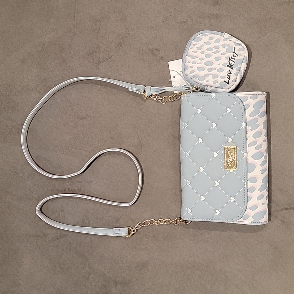 Heart Quilted PatternLUV Betsey By Betsey Johnson Crossbody Bag w/ Coinpurse NWT